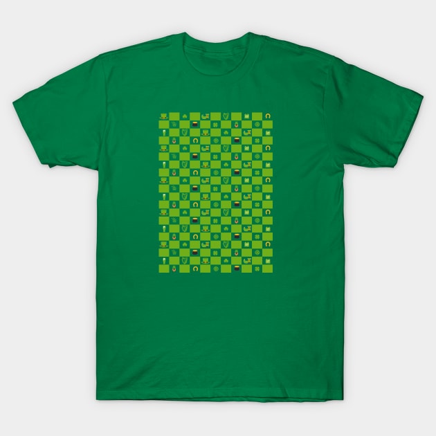 St Patrick's Day Checkered Pattern T-Shirt by shallotman